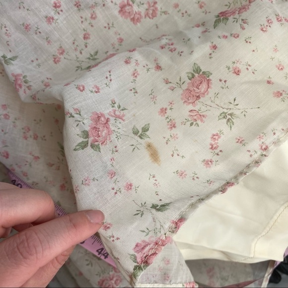 Vintage Prairie‎ Maxi Dress Ditsy Floral Tiered Ruffle Cream Lace Cottagecore - Picture 16 of 16